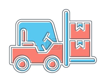 Téléchargez les illustrations : Icône simple de chariot élévateur, illustration vectorielle - en licence libre de droit