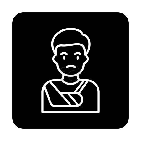 Téléchargez les illustrations : Homme avec une icône de ligne de main cassée, concept de pertes - en licence libre de droit
