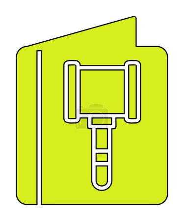Illustration for Flat hammer and Catalog icon vector illustration - Royalty Free Image