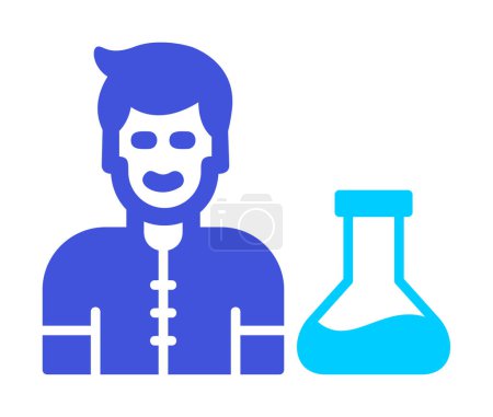 Illustration for Scientist icon in simple vector isolated illustration - Royalty Free Image