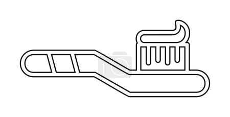 Téléchargez les illustrations : Illustration vectorielle d'icône d'objet brosse à dents simple - en licence libre de droit