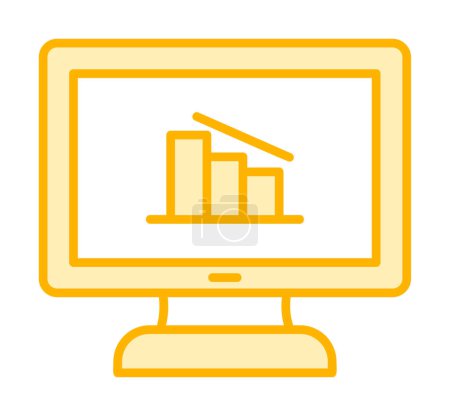 Illustration for Online Data Analytics vector icon line icon - Royalty Free Image