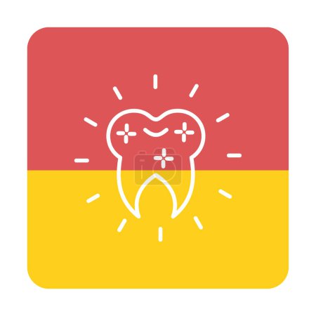Ilustración de Icono web de color para diente aislado sobre fondo blanco, concepto de cuidado dental - Imagen libre de derechos