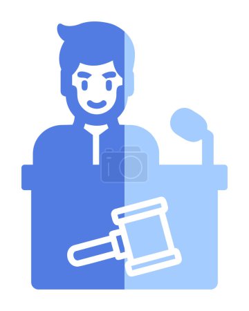 Illustration for Auctioneer icon in flat style, vector illustration - Royalty Free Image