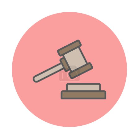 Téléchargez les illustrations : Illustration vectorielle simple d'icône de droit plat de justice - en licence libre de droit