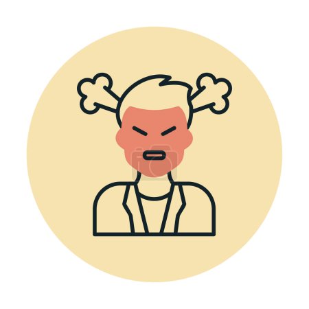 Téléchargez les illustrations : Angry person icon, vector illustration simple design - en licence libre de droit