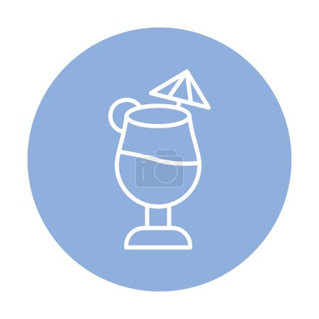 Illustration for Vector illustration of cocktail flat icon - Royalty Free Image