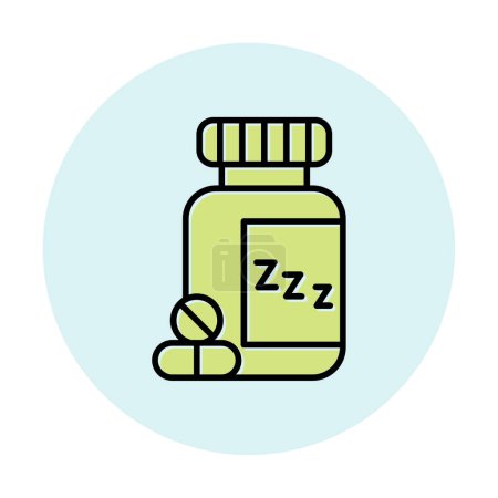 Ilustración de Vector ilustración de píldoras para dormir botella - Imagen libre de derechos