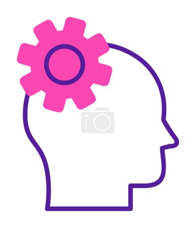 Téléchargez les illustrations : Thinking head icon, vector illustration simple design - en licence libre de droit