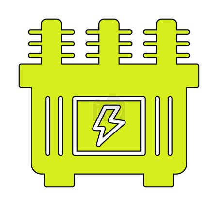 Ilustración de Energía de la batería icono vector ilustración. Transformador - Imagen libre de derechos
