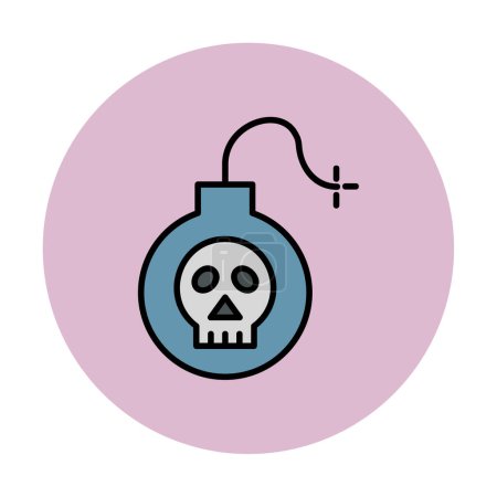 Illustration for Bomb icon with skull vector illustration - Royalty Free Image