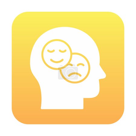 Trastorno bipolar o depresión BP icono web, ilustración vectorial. Mostrando símbolos de salud mental