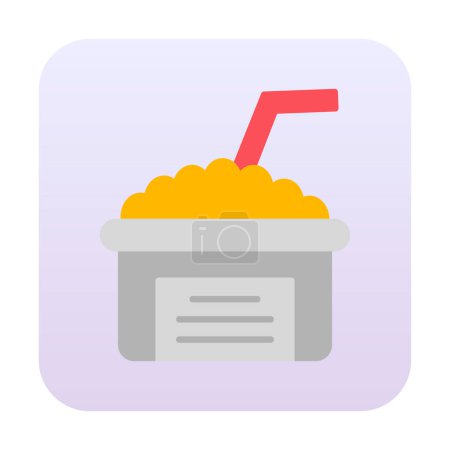 Illustration for Foaming  drink with straw icon vector illustration - Royalty Free Image