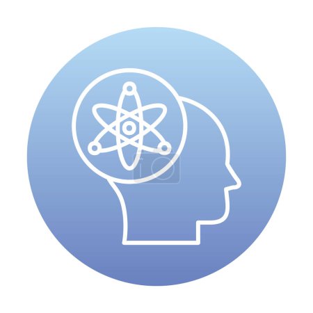 Illustration for Human head with atom, science icon, vector illustration design - Royalty Free Image