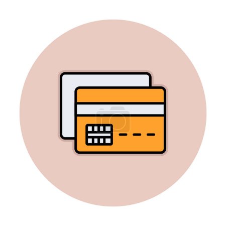 Ilustración de Icono de la tarjeta de crédito. Diseño plano - Imagen libre de derechos
