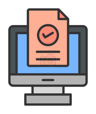Ilustración de Sitio web icono de registro en la pantalla del ordenador, ilustración vectorial diseño simple - Imagen libre de derechos