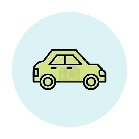 Téléchargez les illustrations : Icône plate de voiture. Illustration vectorielle - en licence libre de droit