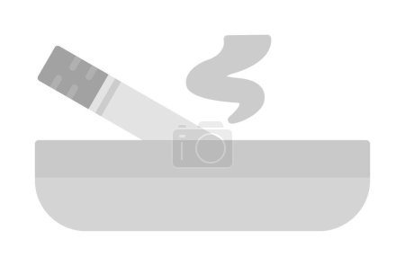 Ilustración de Cenicero con icono de cigarrillo quemado, ilustración vectorial - Imagen libre de derechos