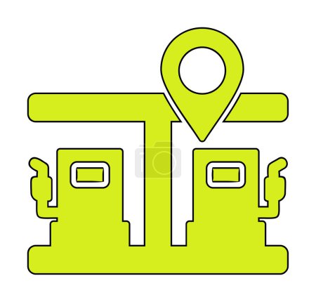 Illustration for Map pointer with gas station web icon, vector illustration - Royalty Free Image