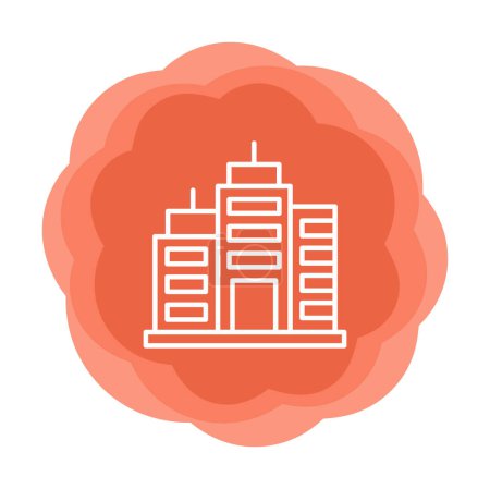 Téléchargez les illustrations : Icône du bâtiment de la ville, illustration vectorielle design simple - en licence libre de droit