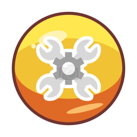 Illustration for Flat Service and gear icon. vector graphic - Royalty Free Image