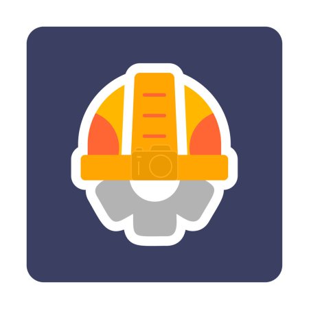 Illustration for Safety helmet flat vector icon. - Royalty Free Image