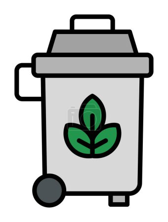 Ilustración de Eco basura Papelera icono vector ilustración - Imagen libre de derechos