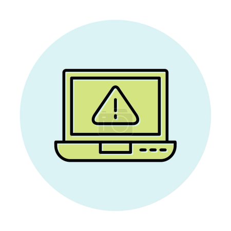 Illustration for Laptop computer with warning sign icon - Royalty Free Image