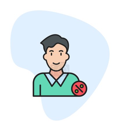 Téléchargez les illustrations : Illustration vectorielle de l'avatar d'emploi masculin - en licence libre de droit