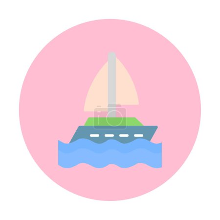 Téléchargez les illustrations : Icône de yacht illustration vectorielle - en licence libre de droit