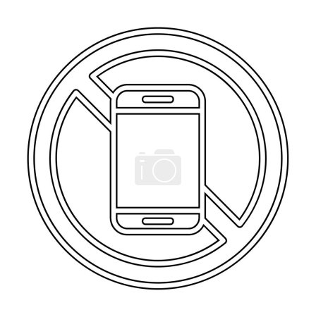 Téléchargez les illustrations : Pas d'icône de téléphone mobile, illustration vectorielle - en licence libre de droit