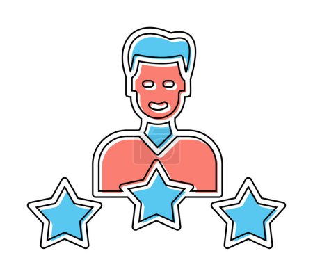 Téléchargez les photos : Personne avec icône étoiles, illustration vectorielle - en image libre de droit