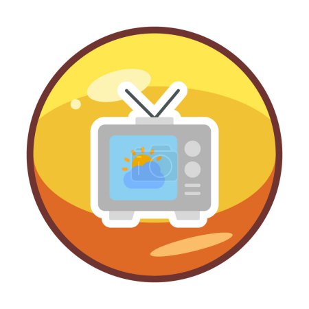 Ilustración de Icono de televisión con símbolo del tiempo, vector ilustración diseño simple - Imagen libre de derechos