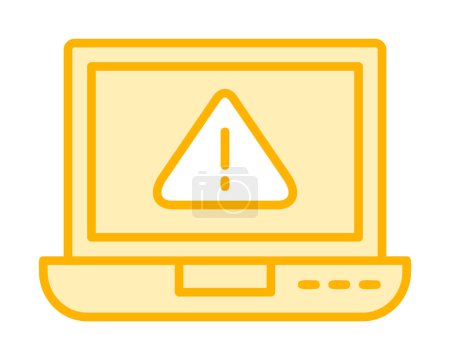 Illustration for Laptop computer with warning sign icon - Royalty Free Image
