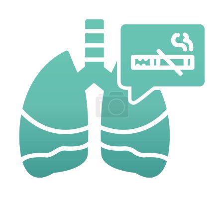 Illustration for Lungs and no smoking icon,  cancer concept, vector illustration - Royalty Free Image