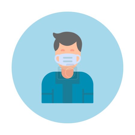 Illustration for Flat  young man with medical mask vector design - Royalty Free Image