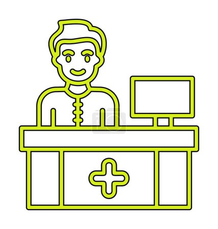 Illustration for Receptionist icon, vector illustration simple design - Royalty Free Image