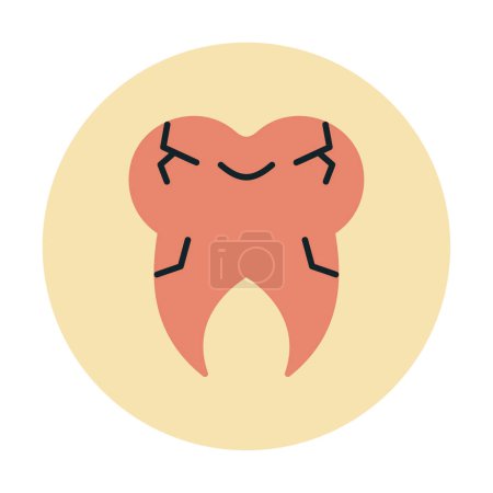 Ilustración de Icono de diente agrietado, ilustración vectorial - Imagen libre de derechos
