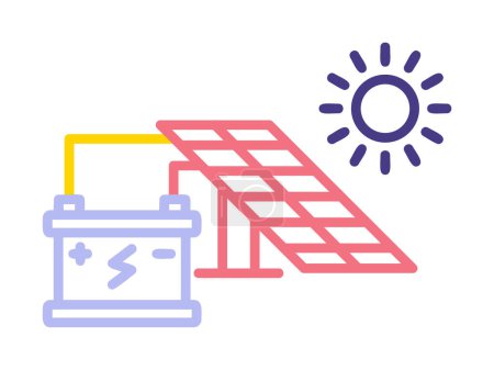 Téléchargez les illustrations : Illustration vectorielle d'icône d'énergie solaire - en licence libre de droit