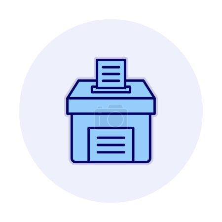 Ilustración de Caja de votación. esquema icono vectorial ilustración plana - Imagen libre de derechos