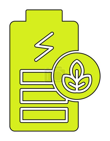 Ilustración de Vector ecología icono ilustración. Batería verde - Imagen libre de derechos
