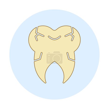 Illustration for Cracked tooth icon, vector illustration - Royalty Free Image
