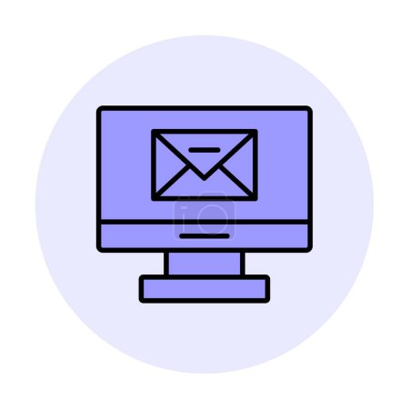 Ilustración de Diseño de ilustración de vector de icono de mensaje de correo electrónico de computadora plana simple - Imagen libre de derechos