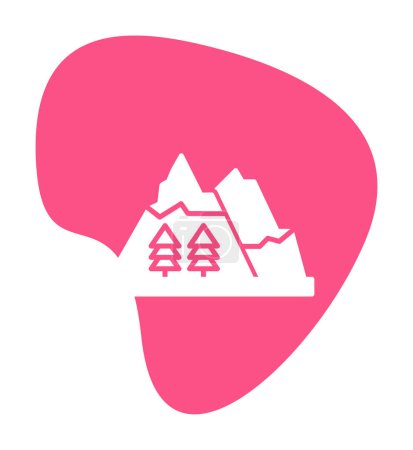 Illustration for Mountains icon in simple vector isolated - Royalty Free Image