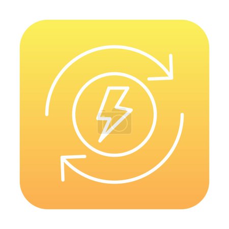 Illustration for Energy icon, lightbolt with circle arrows, vector illustration - Royalty Free Image