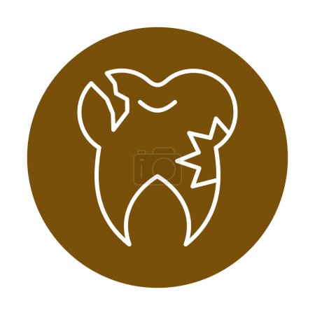 Téléchargez les illustrations : Illustration vectorielle d'icône de dent caries - en licence libre de droit