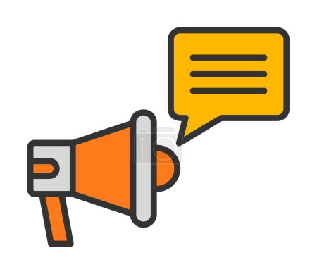 Illustration for Megaphone with speech bubble icon vector illustration - Royalty Free Image