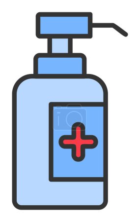 Ilustración de Icono de la botella desinfectante. ilustración vectorial - Imagen libre de derechos