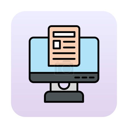 Ilustración de Pantalla de la computadora con el icono del artículo, ilustración del vector - Imagen libre de derechos