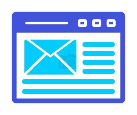 Illustration for Simple flat computer email message icon   vector illustration  design - Royalty Free Image